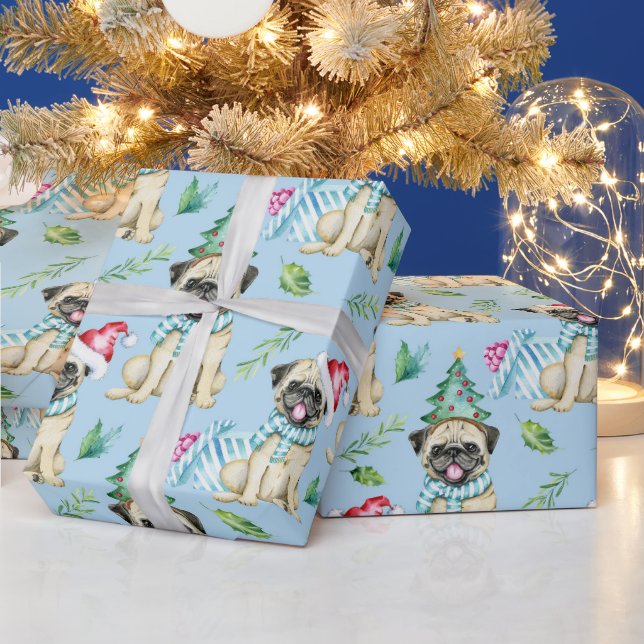 Mops Weihnachten Geschenkpapier (Feiertage)