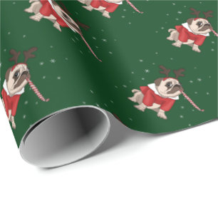 Mops-Weihnachten Geschenkpapier