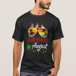 Mops Weihnachten im August Sonnenbrille Sommer Ret T-Shirt
