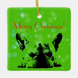 Mops-Weihnachten Keramikornament