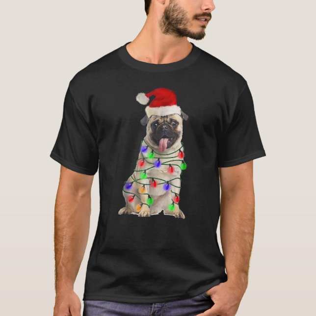Mops Weihnachten T - Shirt (Vorderseite)