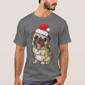 Mops Weihnachten Weihnachtsmannmütze Weihnachten W T-Shirt