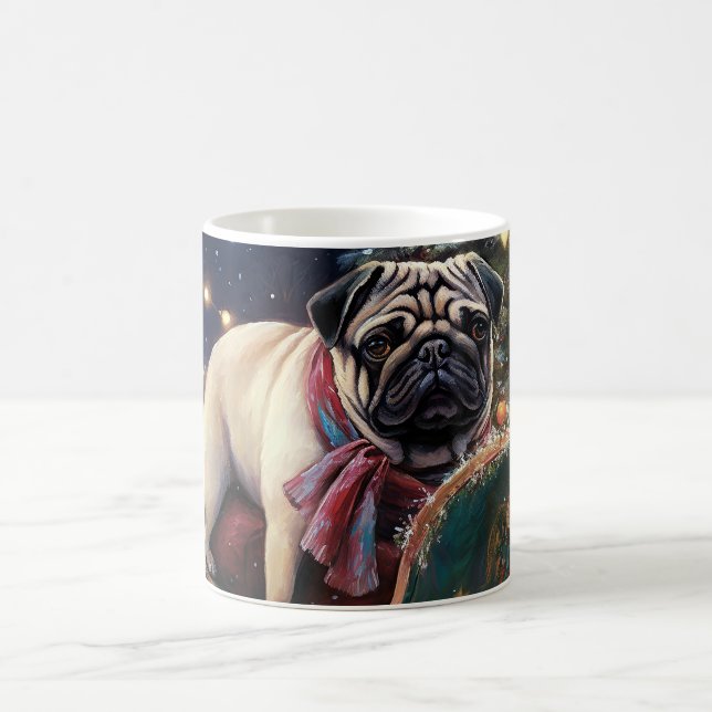 Mops Weihnachts-Feiertage Kaffeetasse (Mittel)