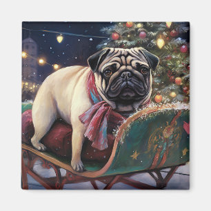 Mops Weihnachts-Feiertage Magnet