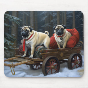 Mops Weihnachts-Feiertage Mousepad
