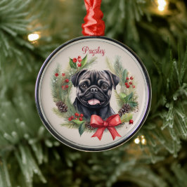 Mops Weihnachts-Haustier-Gedächtnisrasse Hunde Zuc Ornament Aus Metall