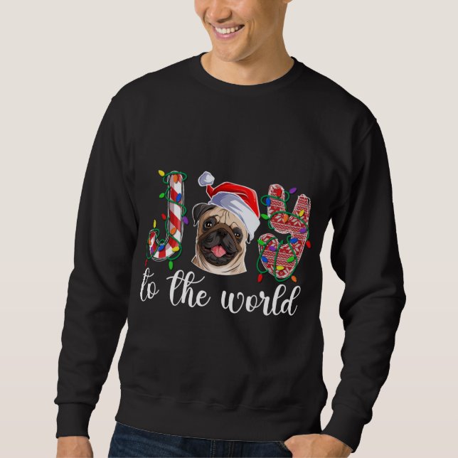 Mops Weihnachts-Mops Xmas Party Mops Lover Sweatshirt (Vorderseite)