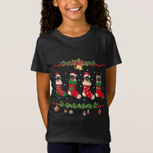Mops Weihnachts-Strumpf Dog Xmas Sweater T-Shirt