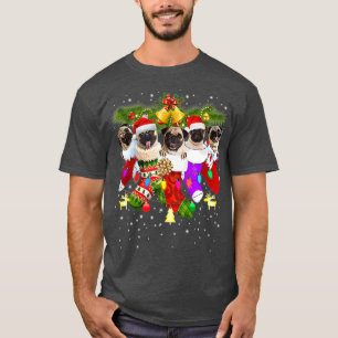 Mops Weihnachts-Strümpfe FunnyPugs Dog Xmas T-Shirt