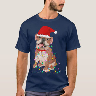 Mops Weihnachtsbaum Lichter Santa Dog Xmas Boys Pu T-Shirt