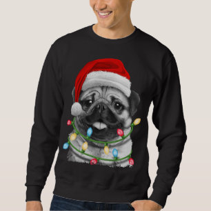 Mops Weihnachtsbaum Lichter Weihnachten Weihnachte Sweatshirt
