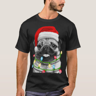 Mops Weihnachtsbaum Lichter Weihnachten Weihnachte T-Shirt