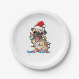 Mops Weihnachtsbaum Lichter Weihnachtsweih Weihnac Pappteller