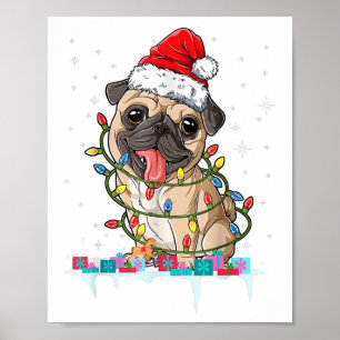 Mops Weihnachtsbaum Lichter Weihnachtsweih Weihnac Poster