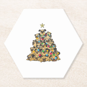 Mops Weihnachtsbaum Merry Dogmas Niedlich Untersetzer