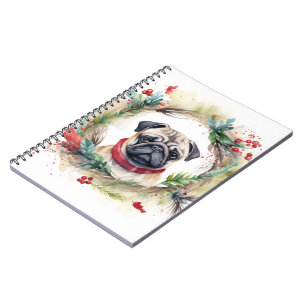 Mops Weihnachtsfest Notizblock