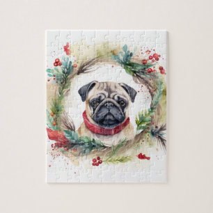 Mops Weihnachtsfest Puzzle