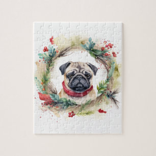 Mops Weihnachtsfest Puzzle