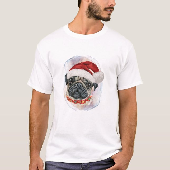 Mops Weihnachtsgeschenke für Hundefreunde T-Shirt (Vorderseite)