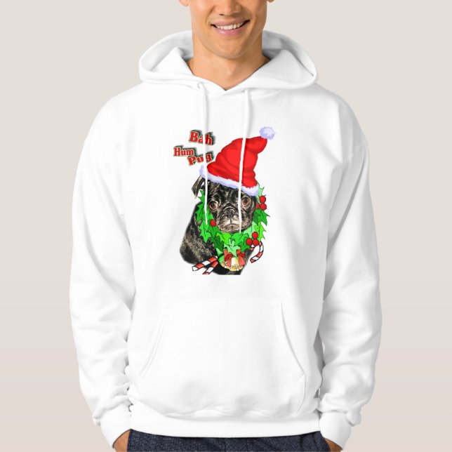 Mops Weihnachtsgeschenke Hoodie (Vorderseite)