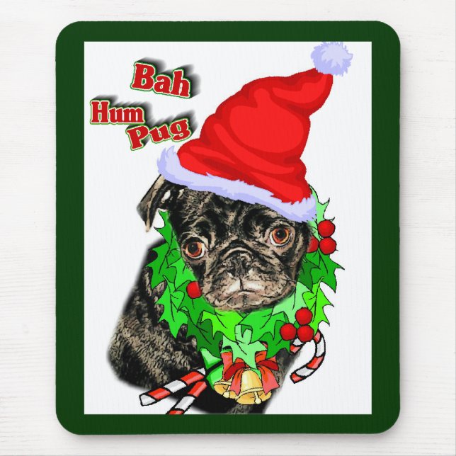 Mops Weihnachtsgeschenke Mousepad (Vorne)