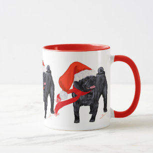 Mops Weihnachtshelfer Tasse