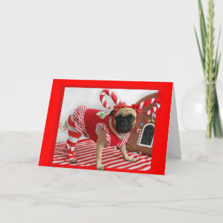 Mops Weihnachtskarte Feiertagskarte