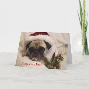 Mops-Weihnachtskarte Feiertagskarte
