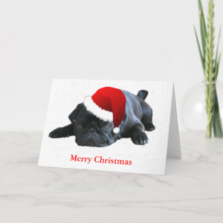 Mops Weihnachtskarte Feiertagskarte