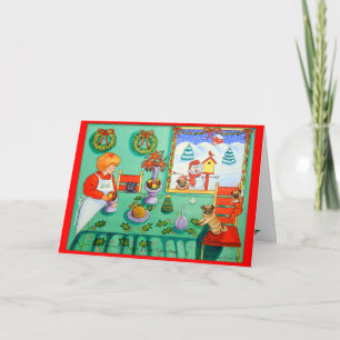 Mops Weihnachtskarten Feiertagskarte