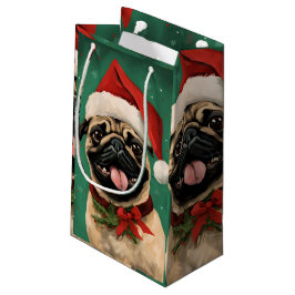 Mops Weihnachtsmalerei Kleine Geschenktüte