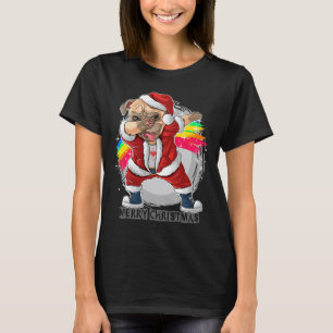 Mops-Weihnachtsmann Dabbing Frohe Weihnachten Pugm T-Shirt