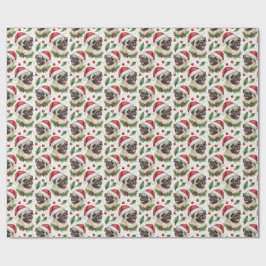 Mops-Weihnachtspapier Geschenkpapier