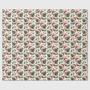 Mops-Weihnachtspapier Geschenkpapier