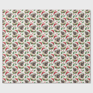 Mops-Weihnachtspapier Geschenkpapier