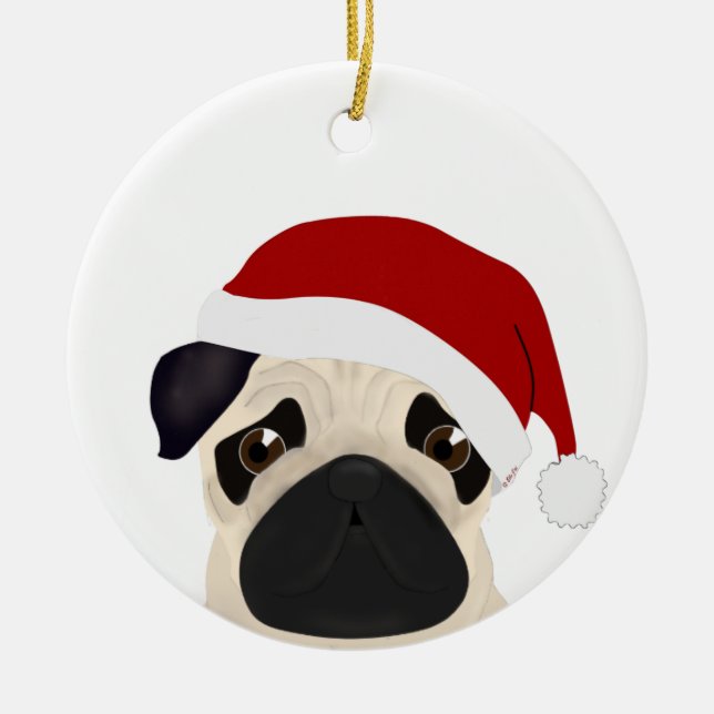 Mops Weihnachtsschmuck (Vorne)