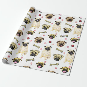 Mops Weiße Geschenkverpackung Geschenkpapier