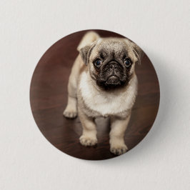 Mops-Welpe Button