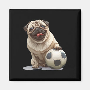 Mops-Welpe-Hund-Fußball-Mannschaft-Sport-Team-Tier Magnet