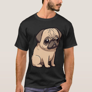 Mops Welpe Hund Kawaii Cartoon T-Shirt