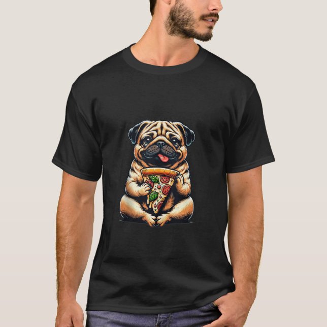 Mops Welpe Hund Pizza Food Lover Tank Top (Vorderseite)