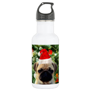 Mops Welpe Hund Weihnachtsbaum Ornamente Schneeman Edelstahlflasche