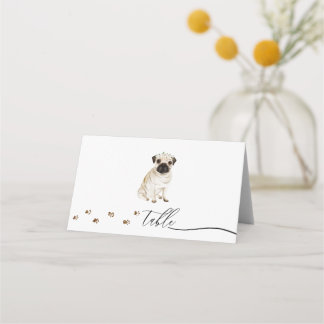 Mops-Welpe Hundebesitzer Hochzeit Skript Tisch Platzkarte