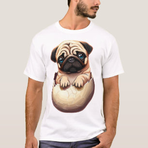 Mops-Welpe im Ei - Süßes Hundedesign T-Shirt