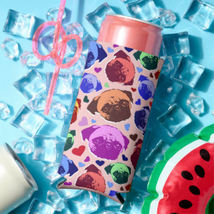 Mops-Welpe im PopArt Retro-Stil Selters Dosenkühler