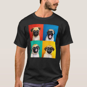 Mops Welpe Portrait Fotos Carlino für Hund T-Shirt
