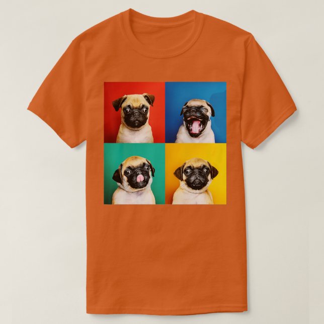 Mops Welpe Portrait Fotos Carlino für Hunde Liebha T-Shirt (Design vorne)