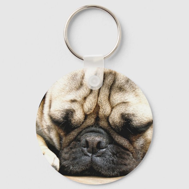 Mops Welpe Schlüsselanhänger (Vorderseite)