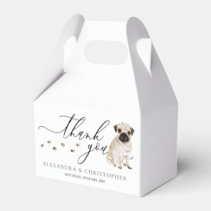 Mops Welpe Wedding Calligraphy Vielen Dank Geschenkschachtel