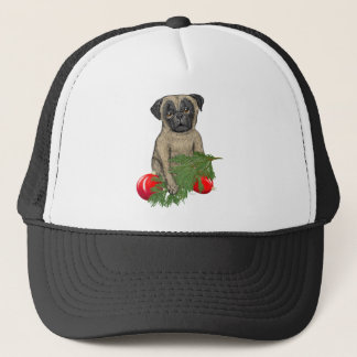 Mops Welpen Adorable Christmas Dog Art Truckerkappe